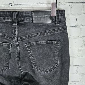 LUCKY BRAND | high rise skinny distressed busted knee stretch jeans